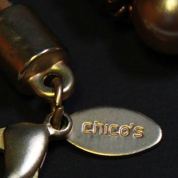 Chico's Faux Rose Gold Pearl Necklace - Picture 8 of 9